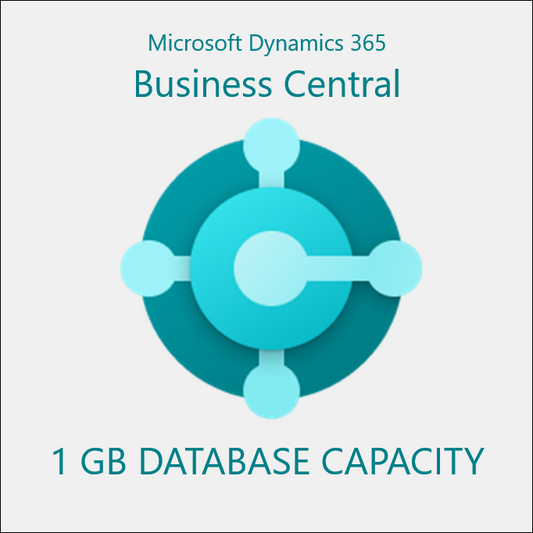 Dynamics 365 Business Central Database Capacity 1 GB havi